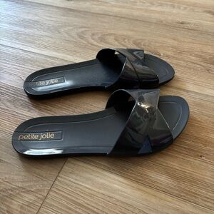 Petite Jolie blue gray jelly Slide Sandals size 9